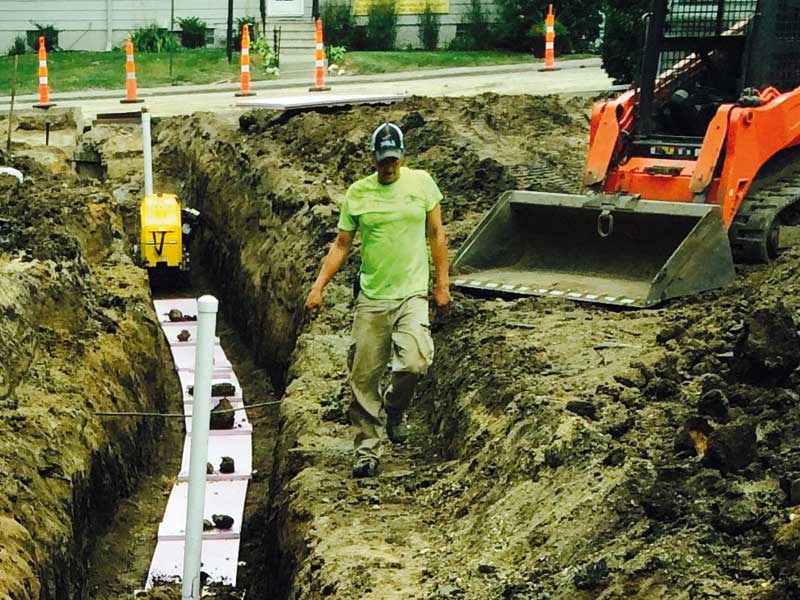 Water Line Installation  Boss Excavating & Grading